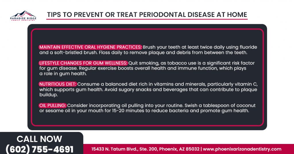 Tips to prevent or treat periodontal disease at home