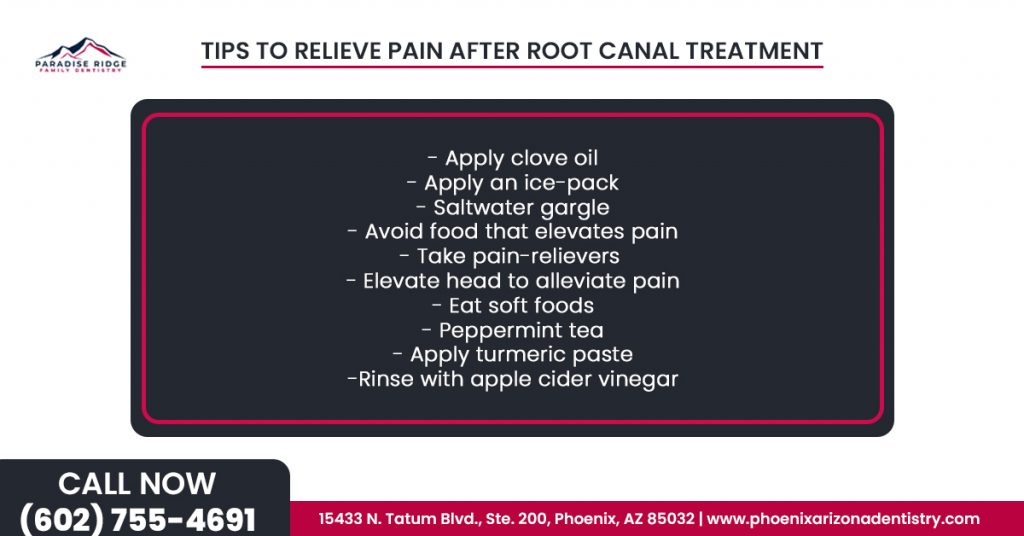 Tips to relieve pain after root canal treatment